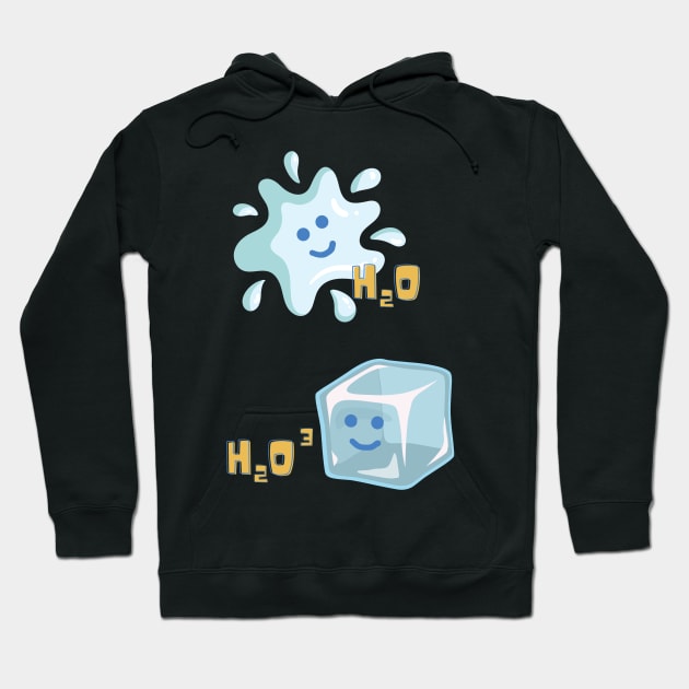 H2O and H2O CUBE chemistry pun Hoodie by HAVE SOME FUN